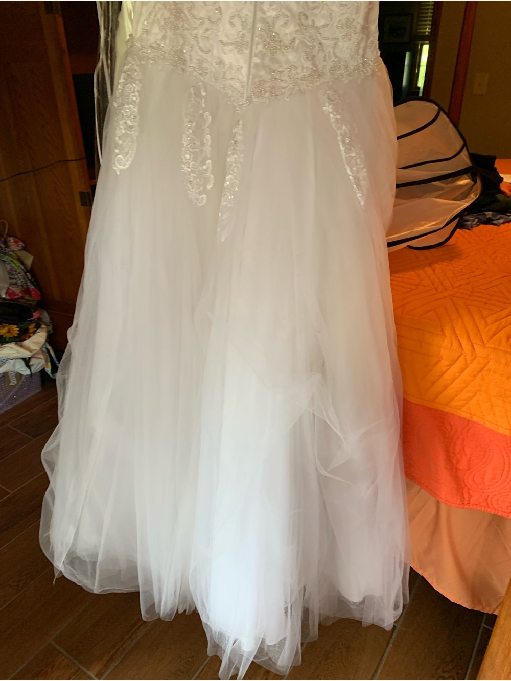 Rhinestone Lace Tulle Bridal Gown - White - Picture 6 of 8